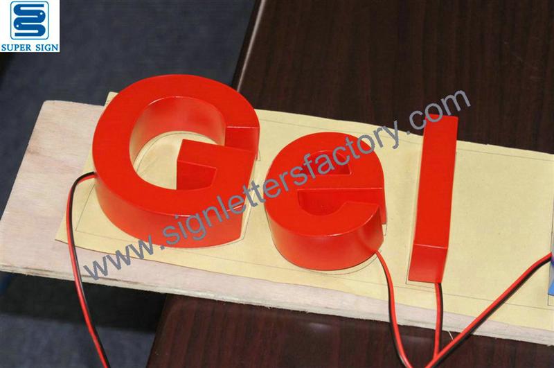 frontlit gel LED sign letters
